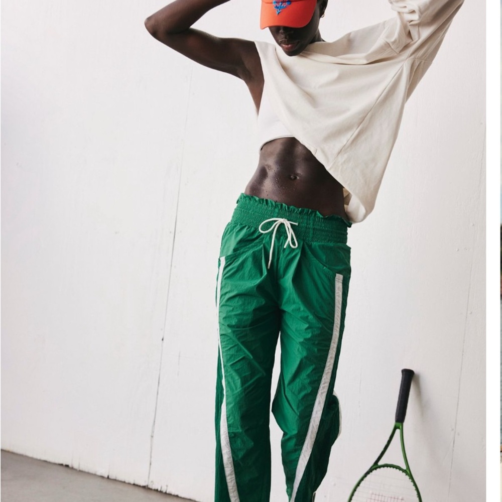 Free People Champ is Here track pants xl green NWT